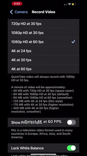 Best iPhone Recording Settings for content creator 📱🔥 #iphone
