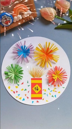 DIY Paper Fireworks Craft | Easy New Year Decoration Idea #diy #artandcraft #art #craft #handmade