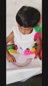 Rainbow color with using crayons 😍for kids