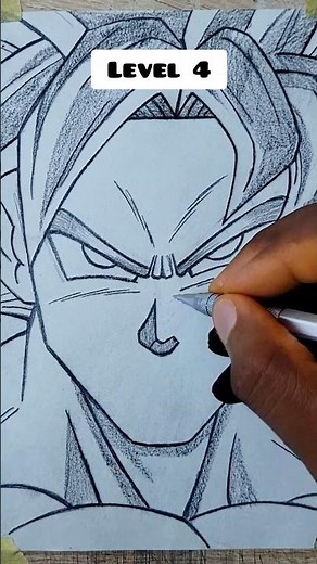 how to draw Ssj Blue Goku Face in different levels🤔 #shorts