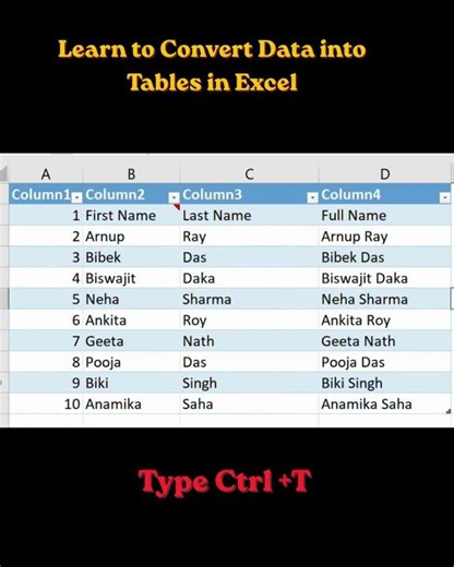 📊 Learn How to Convert Data into a Table in Excel! 🚀