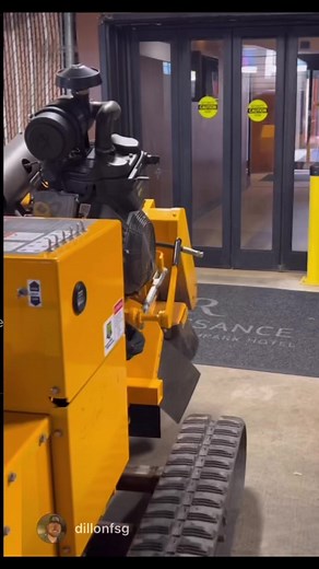 6.5K views · 117 reactions | Had to take the machine through the hotel to access the stump in the courtyard! We have the right machines for every job! You know who to call for your stump grinding needs 欄 704-862-8222 | Dillon Flowers | Facebook