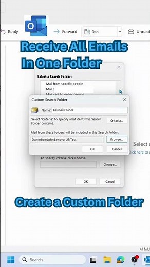 How to Create Custom Folder in Outlook to Receive Emails in One folder #hdamstech #shorts #youtube