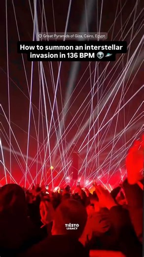 Tiësto Legacy on Instagram: "Pretty sure the Martians just filed a noise complaint. 👽 @tiesto at the Pyramids of Giza in Egypt 🇪🇬 #tiesto #tiësto #gizapyramids #music #viral"