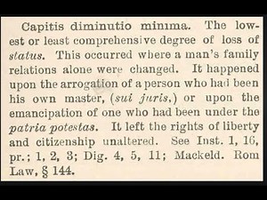 Status Correction Terms: Capitis deminutio maxima, media and minima