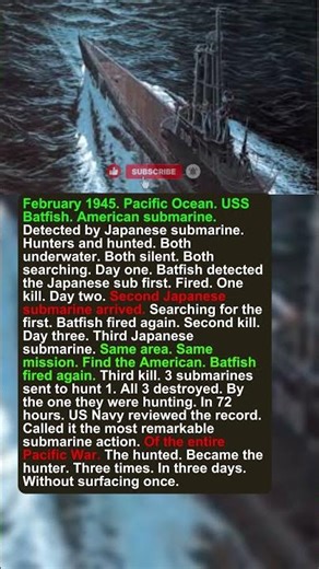 1 American submarine sank 3 enemy submarines. In 3 days. Hunting it.