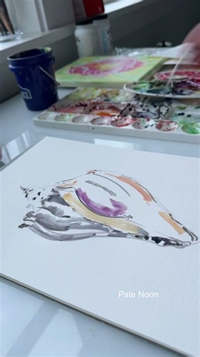 Seashell watercolor #art #painting #artist #palenoon #shell