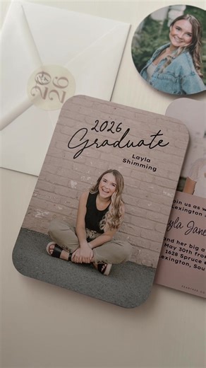 She did it. And now? She’s announcing it in style. 🎓✨ This custom graduation announcement from Pear Tree is totally cute, fully personalized, and designed in your custom colors — because her big moment deserves more than basic. ✔️Add her favorite photos. ✔️Choose the colors that match her vibe. ✔️Customize the wording in just a few clicks. And yes, you can even include an optional little college fund insert card that tucks right inside. (Practical and adorable? We love to see it.) Featured Grad