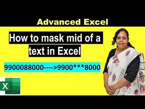 How to mask mid of a text in Excel | How to mask mid of a text in Excel using concat