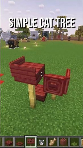 Simple Cat Tree Build in Minecraft 🐱 #shorts