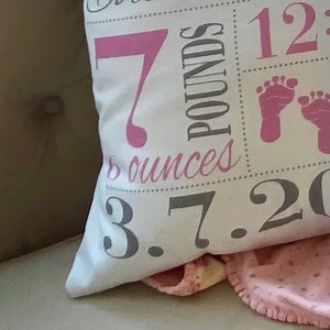 Personalized Birth Announcement Pillow: Girls Nursery Decor, Footprints, Baby Birth Stats Keepsake New Parents - Etsy