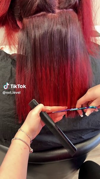 How beautiful is this colour 😍❤️ a nice inch off to tidy up ✂️✂️#haircut #hairstyle #learnontiktok #hairtok #nxtlevel