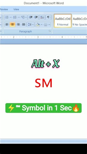 Service Mark (℠) Symbol in MS Word | 2120 Alt+X Shortcut 🔥 #shorts #msword #wordtips #shortcutkeys
