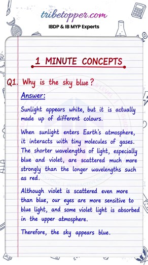 Why Is the Sky Blue? 🌈 | 1 Minute Science Concept | IB MYP & IBDP