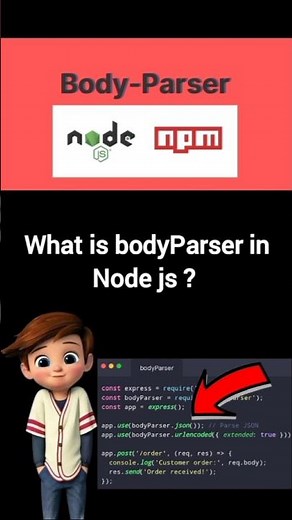 What is body-parser in Node.js? 🤔 Quick & Easy Guide🚀 #short#shorts #viral#nodejs #backend #npm