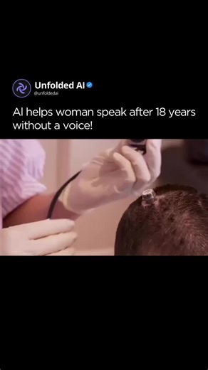 AI Unfolded | Artificial Intelligence on Instagram: "This breakthrough brain implant and digital avatar allowed Ann, who survived a stroke, to speak again with facial expressions for the first time in 18 years. Researchers at UC San Francisco implanted a device that reads signals directly from her brain. Those signals are decoded in real time and converted into text, synthetic speech, and facial movements on a digital avatar that mirrors how she would naturally talk. Instead of typing or selecti