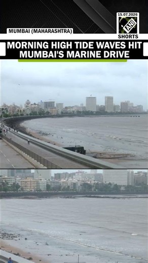 Watch! Morning high-tide waves hit marine drive as Mumbai witnesses’ cloudy skies