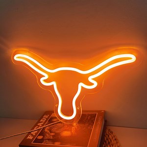 Texas Longhorns Neon Sign: Remote Dimming LED Wall Decor - Etsy