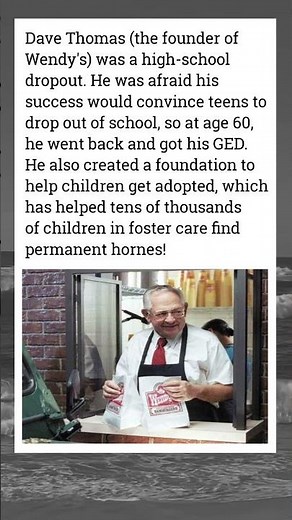 Dave Thomas: The Wendy’s Founder Who Got His GED at Age 60 ❤️