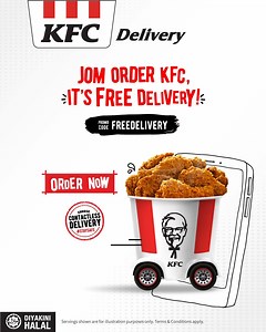 What’s more syiok than getting your favourite ayam Kepci delivered to you hot piping fresh? Getting it delivered for FREE! | KFC