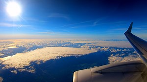 Window View of Embraer 190 Departure from Schiphol Airport