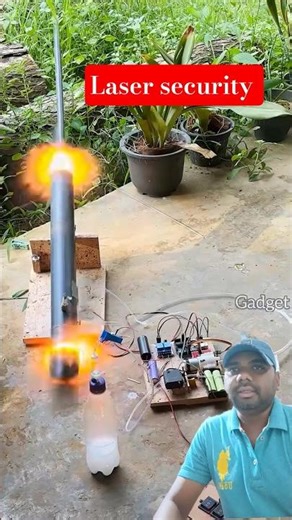 Laser security carbide gun #experiment #science #aurdino