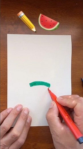 Drawing a watermelon #watermelon #pencil #pencil #draw #draw #easy #learning