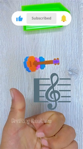 Making a Mini Guitar with Perler Beads! 🎸 #shorts #asmr #diy