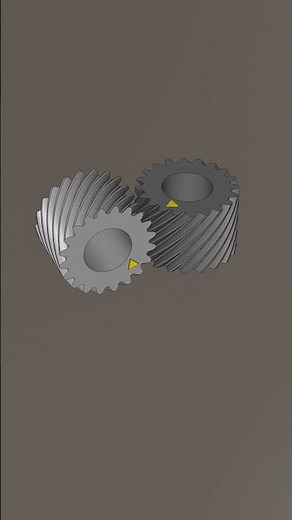 Perpendicular Helical Gear (Mechanical Movement Part 68) #mechanism #animation
