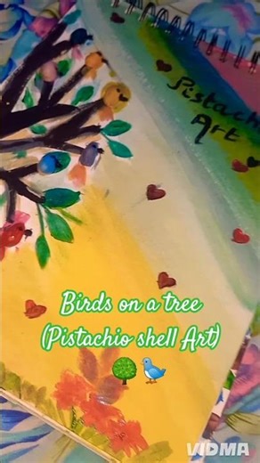 “Birds on a Tree–Pistachio Shell Art” #shorts 🌳🐦