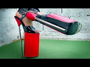 impossible 30cm skyscraper killer metal heels sandals #amazing #latex