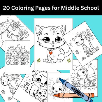 20 Middle School Coloring Pages Activities for Spring, Summer, Fall, All Year