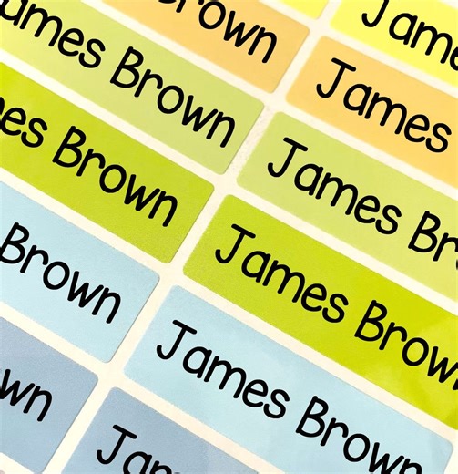 Personalized Colorful Name Labels Waterproof Kids Stickers, School & Daycare - Etsy