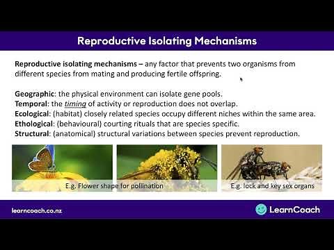NCEA Biology L3 : Reproductive Isolating Mechanisms