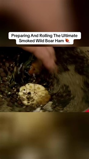 Preparing And Rolling The Ultimate Smoked Wild Boar Ham 🍖 #SmokedHam #WildGame #BBQ #Cooking #MeatLover