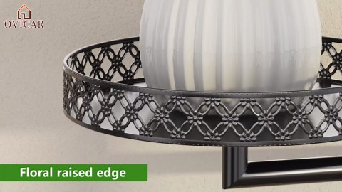 OVICAR Rotating Window Plant Shelves - Indoor Wall Plant Stand 3-Tier Floral Metal Window Shelf Holder for Multiple Plants with Hanging Hooks Home Decor Black