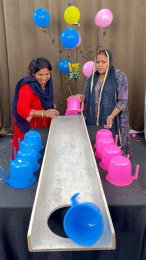 Swipe mug vs balloon pop challenge with sister part 02 #game #shorts