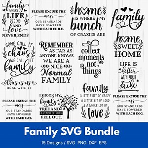 Family Sayings SVG Bundle – 15 Designs (digital Download) - Etsy Canada