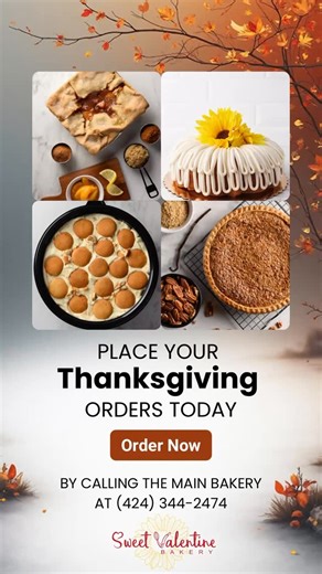 Fall in love with your Thanksgiving desserts ❤️ . 🚨THANKSGIVING only few weeks away 🚨 Orders are rolling in for Thanksgiving! Hurry to place your order before we sell out. 💨 📍17401 Avalon Blvd. Carson, CA 90746 ⏰ Open Monday - Saturday 7am-8pm 🚫 Closed Sunday 📞(424) 344-2474 Have a sweet Day! 🌻 #NowOpen #NewBakery #CarsonBakery #ValentineBundts #Bundt #BundtCake #Cobblers #PeachCobbler #SweetPotatoCobbler #PecanPie #Pie #PumpkinPie #BananaPudding #NutellaBananaPudding #CinnamonRolls #holi