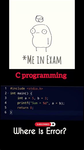ERROR IN THE PROGRAM...!! #shorts #coding