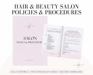 Salon Staff Handbook: Policies & Procedures Template (editable Canva) - Etsy UK