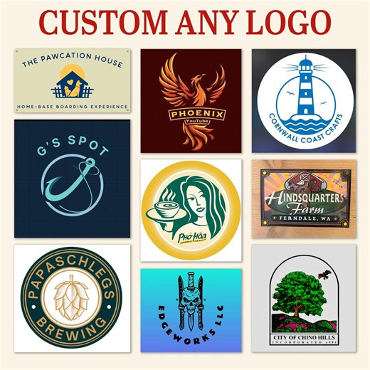 Custom Logo Metal Sign: Personalized Business, Office, Storefront Decor - Etsy