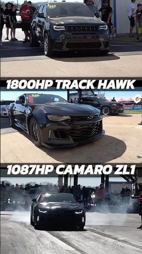 1800HP Trackhawk vs 1087HP Camaro ZL1… This Was Insane #trackhawk #camarozl1