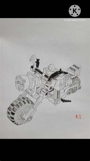 how to draw LEGO motorcycle by hand #drawing #lego #block #sketch