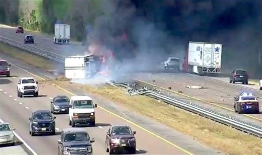 FLORIDA HIGHWAY PATROL: Driver Killed in Fiery Semi-Truck Crash on I-95 in Brevard County - Space Coast Daily