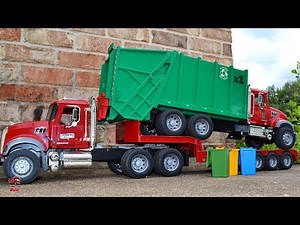 Garbage Truck Videos For Children l Garbage Pick Up With Little Boy & Flatbed l Garbage Trucks Rule