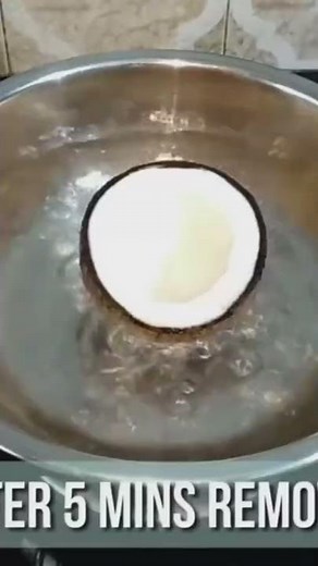 Secret method of removing Coconut Flesh from Shell | Coconut Collecting Tips | Narkel Korono #shorts