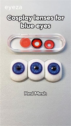 Eyeza_ 𝑪𝒐𝒏𝒕𝒂𝒄𝒕𝒔 ✨ on Instagram: "Red cosplay lenses for blue eyes—are you ready for Halloween? 🎃👀 #eyeza #eyezalens #coloredcontacts #coloredcontactlenses #contacts #lenses #contactlenses #cosplaylenses #cosplay #redlenses #red #blueeyes #halloween"