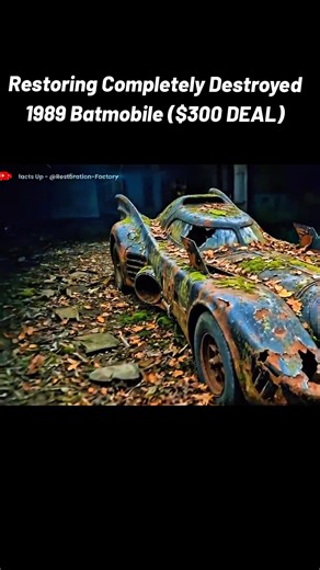 Restoring Completely Destroyed 1989 Batmobile ($300 DEAL) | FULL ASMR PROCESS #classic #abondoned #policetruck #policecar #carrestoration