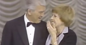 Jimmy Stewart surprises Carol Burnett on her final show